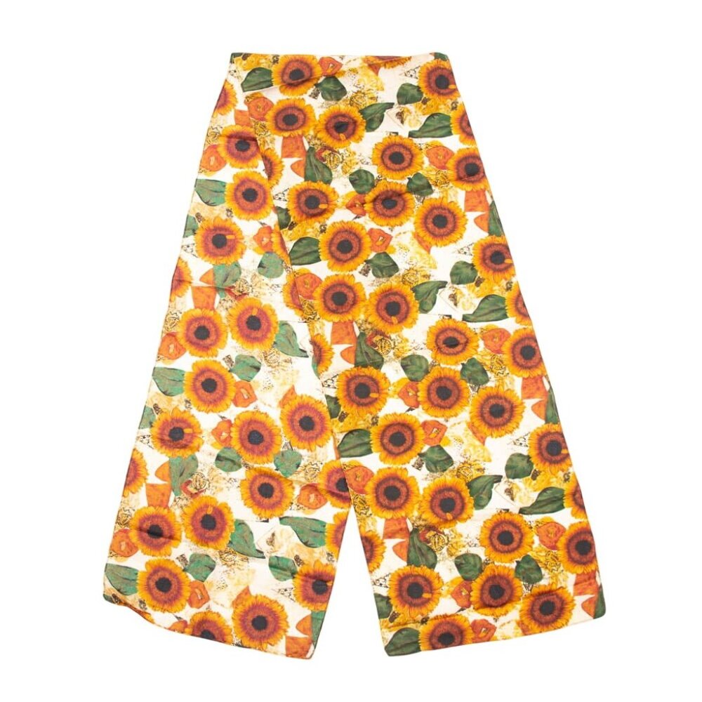 Vintage Sunflower Print Long Scarf Accessories
